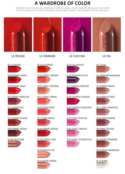 lip ysl slim|ysl lipstick color chart.